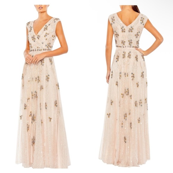 MAC DUGGAL #93575  Embellished Wrap Over Cap Sleeve A-Line Gown Size 24 NWT - Picture 12 of 12